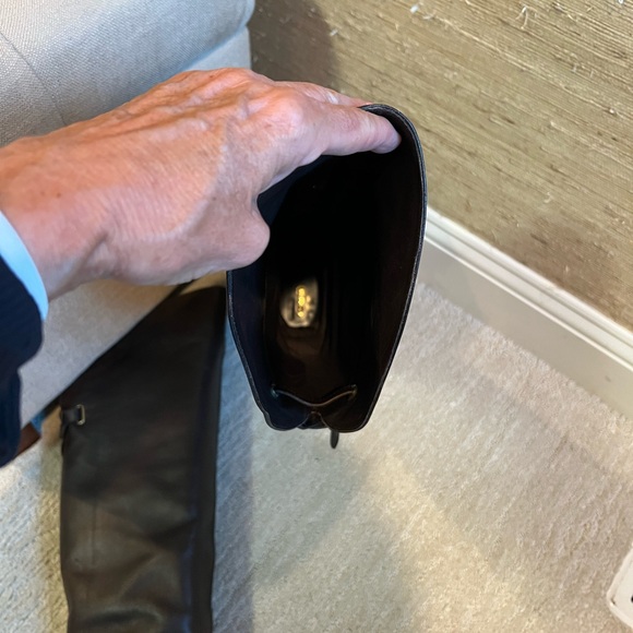 COACH Cheyenne Dark Brown Leather Over the Knee Fold Down Boots - 9 - Picture 9 of 13